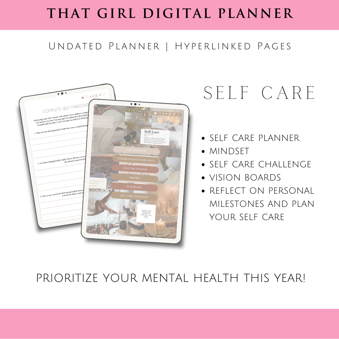digital planner self care features