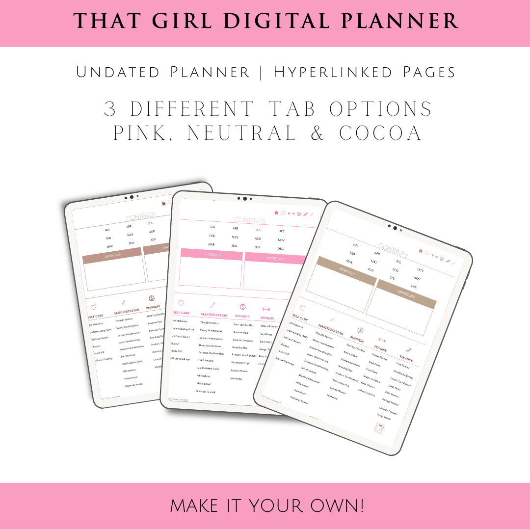 digital plaanner tab colors